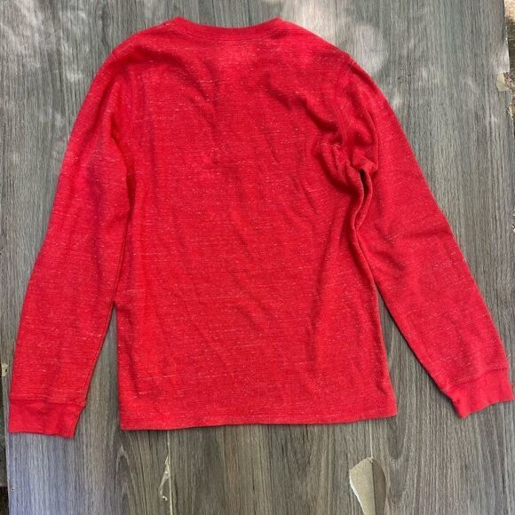 OSHKOSH HENLEY LONG SLEEVE 3 BUTTON THERMAL SHIRT HEATHER RED XL 14 - Picture 6 of 8